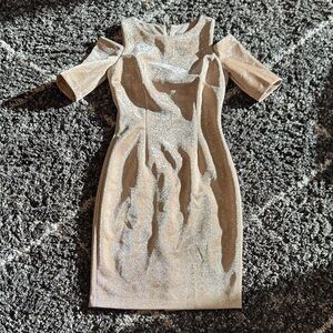 Vince Camuto Shimmering Gold Mini Dress